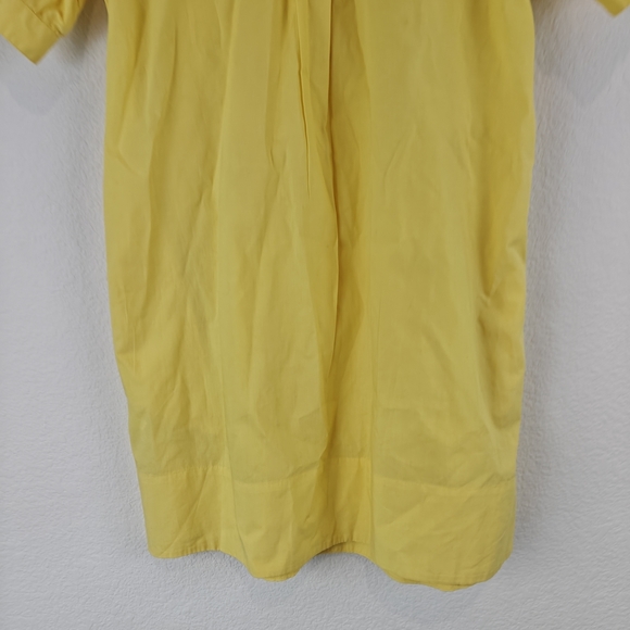 J. CREW Short-sleeve mini shirt-dress in cotton poplin Classic Yellow Size XS - Picture 12 of 16